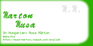 marton musa business card